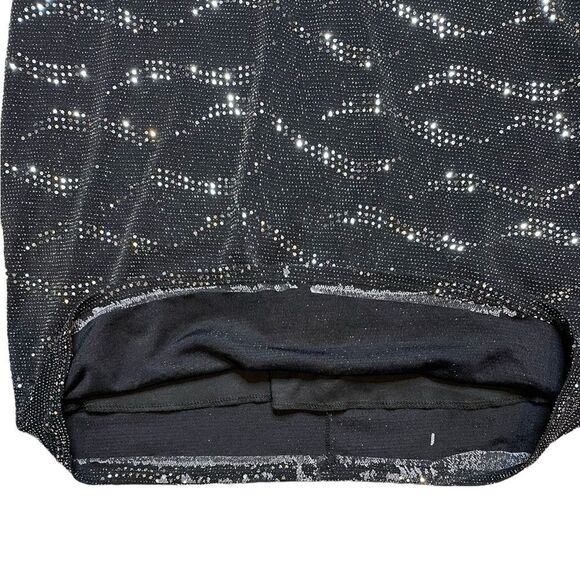 Sparkly Embellished Black Bodycon Dress Size Large - Picture 8 of 10